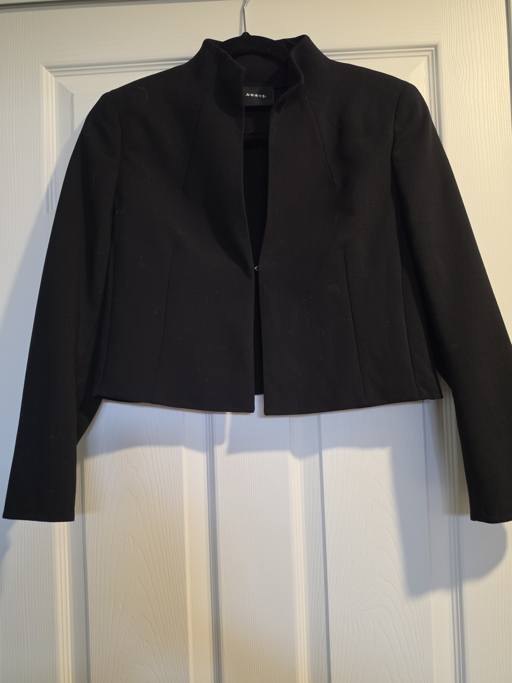 Akris Black Cropped Stand-Collar Blazer